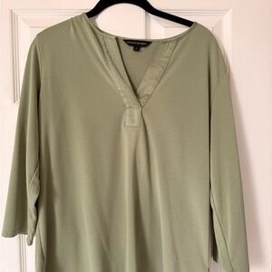 Banana Republic Light Olive V-Neck Tunic Top